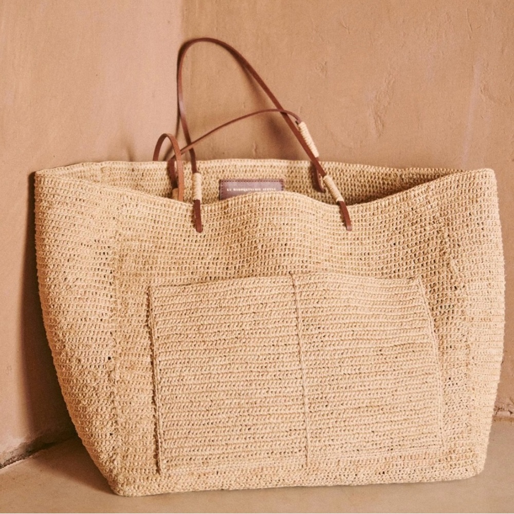 NWT Sezane Gaby Raffia Tote Bag